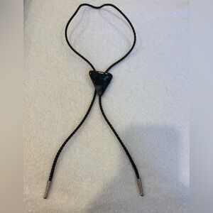 Dichroic Glass Black Triangle Bolo Tie Western Statement Necklace